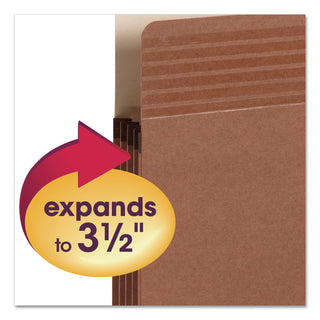 Smead™ Easy Grip Pockets, 3.5" Expansion, Legal Size, Redrope, 25/Box (SMD73210)
