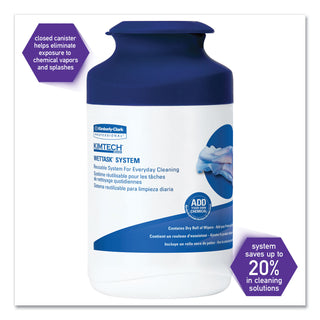 Kimtech™ WetTask System Prep Wipers for Bleach/Disinfectants/Sanitizers Hygienic Enclosed System Refills, w/Canister, 55/Rl,12 Roll/Ct (KCC77320)