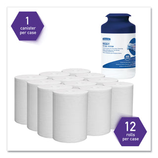 Kimtech™ WetTask System Prep Wipers for Bleach/Disinfectants/Sanitizers Hygienic Enclosed System Refills, w/Canister, 55/Rl,12 Roll/Ct (KCC77320)
