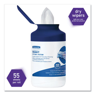 Kimtech™ WetTask System Prep Wipers for Bleach/Disinfectants/Sanitizers Hygienic Enclosed System Refills, w/Canister, 55/Rl,12 Roll/Ct (KCC77320)