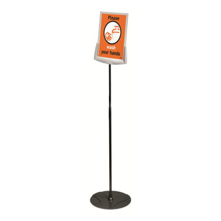 Durable® Sherpa Infobase Sign Stand, Acrylic/Metal, 40"-60" High, Gray (DBL558957)