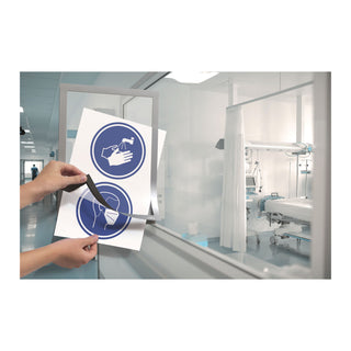 Durable® DURAFRAME Sign Holder, 8 1/2" x 11", Silver Frame, 2/Pack (DBL476823)