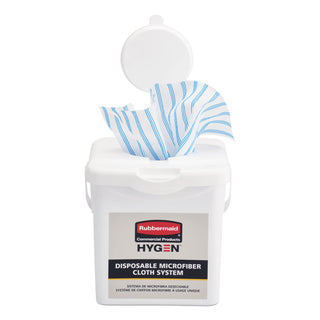 Rubbermaid® Commercial HYGEN™ Disposable Microfiber Charging Bucket, 7.92 x 7.75 x 7.44, White, 4/Carton (RCP2135007)