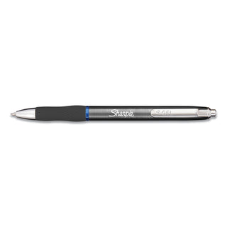 Sharpie® S-Gel™ S-Gel Premium Metal Barrel Gel Pen, Retractable, Medium 0.7 mm, Blue Ink, Gun Metal Gray Barrel, Dozen (SAN2147525)