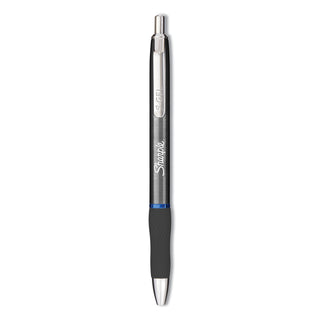 Sharpie® S-Gel™ S-Gel Premium Metal Barrel Gel Pen, Retractable, Medium 0.7 mm, Blue Ink, Gun Metal Gray Barrel, Dozen (SAN2147525)