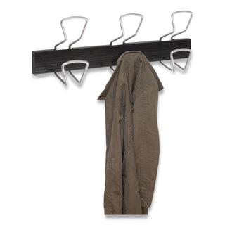 Alba™ Wall-Mount Coat Hooks, Metal, Silver, 22 lb, 18.11" x 2.95" x 6.45" (ABAPMPRO3M)