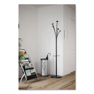Alba™ Triangular Umbrella Stand, 10.25w x 10.25d x 23.67h, Silver Steel/Black (ABAPMTRIA2M)