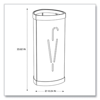 Alba™ Triangular Umbrella Stand, 10.25w x 10.25d x 23.67h, Silver Steel/Black (ABAPMTRIA2M)