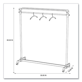 Alba™ Large Capacity Garment Rack, 63.5w x 21.25d x 67.5h, Black/Silver (ABAPMGROUP3)