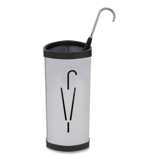 Alba™ Triangular Umbrella Stand, 10.25w x 10.25d x 23.67h, Silver Steel/Black (ABAPMTRIA2M)