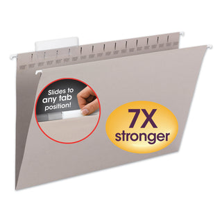 Smead™ TUFF Hanging Folders with Easy Slide Tab, Legal Size, 1/3-Cut Tab, Steel Gray, 18/Box (SMD64093)