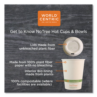 World Centric® NoTree Paper Hot Cups, 12 oz, Natural, 1,000/Carton (WORCUSU12)