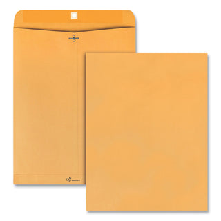 Quality Park™ Clasp Envelope, #15 1/2, Cheese Blade Flap, Clasp/Gummed Closure, 12 x 15.5, Brown Kraft, 100/Box (QUA37810)