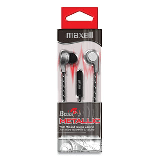 Maxell® Bass 13 Metallic Wireless Earbuds with Microphone, Silver (MAX199600)