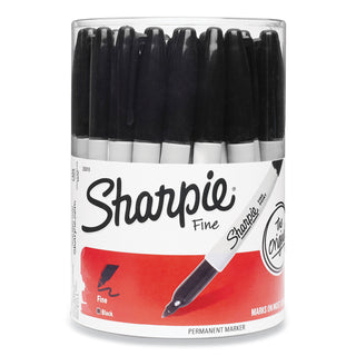 Sharpie® Fine Tip Permanent Marker, Canister, Black, 36/Pack (SAN35010)