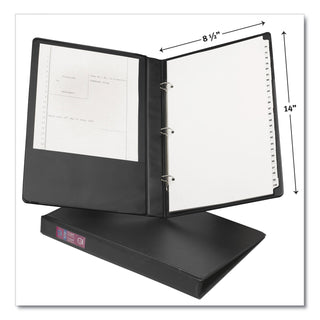 Avery® Legal Durable Non-View Binder with Round Rings, 3 Rings, 1" Capacity, 14 x 8.5, Black (AVE06400)