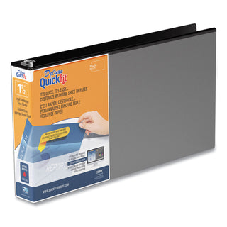 Stride QuickFit Landscape Spreadsheet Round Ring View Binder, 3 Rings, 1.5" Capacity, 14 x 8.5, Black (DVS95021L)