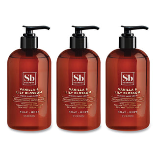 Soapbox Hand Soap, Vanilla and Lily Blossom, 12 oz Pump Bottle, 3/Box (SBX00679BX)