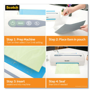 Scotch® Laminating Pouches, 5 mil, 4.33" x 6.33", Gloss Clear, 20/Pack (MMMTP590020)