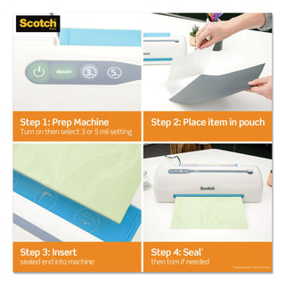 Scotch® Laminating Pouches, 5 mil, 5.38" x 3.75", Gloss Clear, 20/Pack (MMMTP590220)