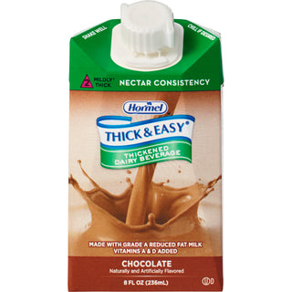 Thick & Easy® Dairy Thickened Beverage 8 oz. Carton Chocolate Flavor Liquid IDDSI Level 2 Mildly Thick (997938_CS)
