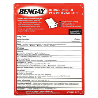 Bengay® Ultra Strength Topical Pain Relief 5% Strength Menthol Patch 4 per Box (701520_BX)