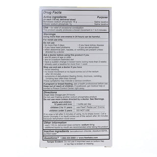 Fleet® Enema 4.5 oz. 19 Gram - 7 Gram Strength Monobasic Sodium Phosphate / Dibasic Sodium Phosphate (830838_BX)