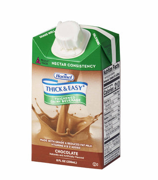 Thick & Easy® Dairy Thickened Beverage 8 oz. Carton Chocolate Flavor Liquid IDDSI Level 2 Mildly Thick (997938_CS)