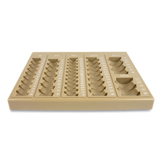 CONTROLTEK® Plastic Coin Tray, 6 Compartments, 7.75 x 10 x 1.5, Tan (CNK500025)