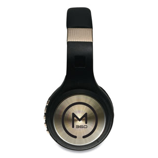 Morpheus 360® SERENITY Stereo Wireless Headphones with Microphone, Black with Gold Accents (MHSHP5500G)