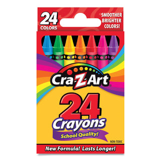 Cra-Z-Art® School Quality Crayon, Assorted Colors, 24/Box (CZA1020148)