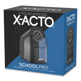 X-ACTO® School Pro Classroom Electric Pencil Sharpener, AC-Powered, 4.5" x 7" x 6.38", Blue/Gray (EPI1670X)