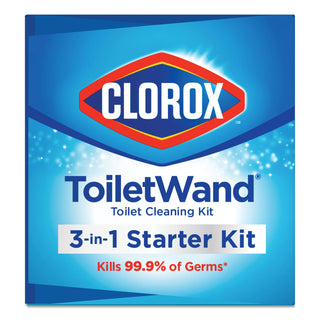 Clorox® Toilet Wand Disposable Toilet Cleaning Kit: Handle, Caddy & Refills, White (COX03191)