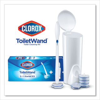 Clorox® Toilet Wand Disposable Toilet Cleaning Kit: Handle, Caddy & Refills, White (COX03191)