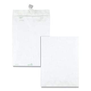 Survivor® Catalog Mailers, DuPont Tyvek, #10 1/2, Cheese Blade Flap, Redi-Strip Closure, 9 x 12, White, 100/Box (QUAR1460)