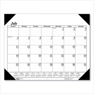 House of Doolittle™ Recycled Economy Academic Desk Pad Calendar, 22 x 17, White/Black Sheets, Black Binding/Corners,14-Month(July-Aug): 2024-2025 (HOD12502)