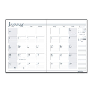 House of Doolittle™ Recycled Ruled 14-Month Planner with Leatherette Cover, 10 x 7, Black Cover, 14-Month: Dec 2025 to Jan 2027 (HOD260602)