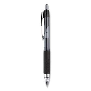 uniball® Signo 207 Gel Pen, Retractable, Medium 0.7 mm, Black Ink, Translucent Black Barrel, 8/Pack (UBC1756584)