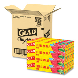 Glad® ClingWrap Plastic Wrap, 200 Square Foot Roll, Clear (CLO00020)