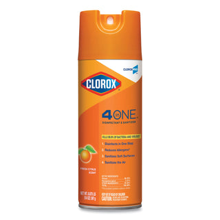 Clorox® 4-in-One Disinfectant and Sanitizer, Citrus, 14 oz Aerosol, 12/Carton (CLO31043)