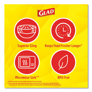 Glad® ClingWrap Plastic Wrap - 11.63" x 198 ft Length - Moisture Proof, BPA Free, Microwave Safe - Plastic - Clear (CLO00020EA)