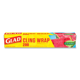 Glad® ClingWrap Plastic Wrap, 200 Square Foot Roll, Clear (CLO00020)
