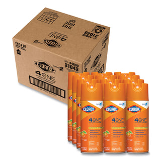 Clorox® 4-in-One Disinfectant and Sanitizer, Citrus, 14 oz Aerosol, 12/Carton (CLO31043)