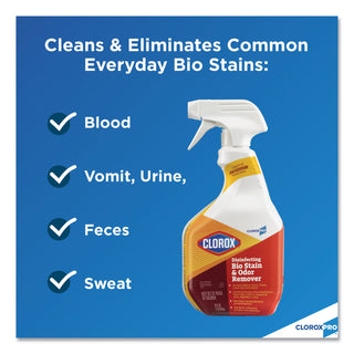 Clorox® Disinfecting Bio Stain and Odor Remover, Fragranced, 32 oz Spray Bottle, 9/Carton (CLO31903CT)