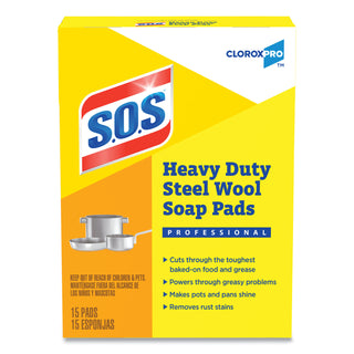 S.O.S.® Steel Wool Soap Pad, 15 Pads/Box, 12 Boxes/Carton (COX88320CT)