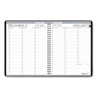 House of Doolittle™ Recycled Professional Weekly Planner, 15-Minute Appts, 11 x 8.5, Black Wirebound Soft Cover, 12-Month (Jan to Dec): 2025 (HOD27202)