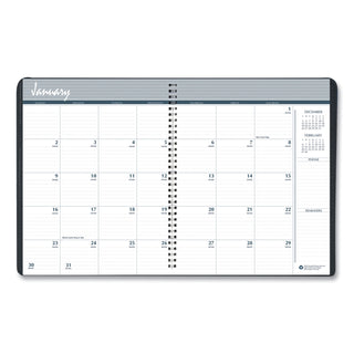 House of Doolittle™ Monthly Hard Cover Two-Year Planner, 11 x 8.5, Black Cover, 24-Month: Jan 2026 to Dec 2027 (HOD262092)