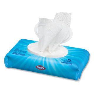 Clorox® Disinfecting Wipes, Easy Pull Pack, 1-Ply, 8 x 7, Lemon Scent, White, 75 Towels/Box, 6 Boxes/Carton (CLO31404CT)