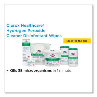 Clorox Healthcare® Hydrogen Peroxide Cleaner Disinfectant Wipes, 12 x 11, Unscented, White, 185/Pack, 2 Packs/Carton (CLO30827)
