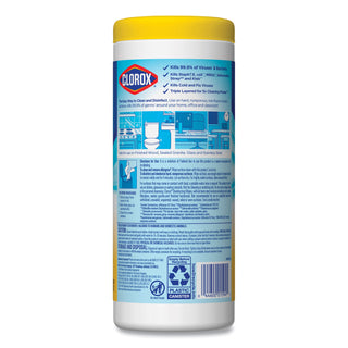 Clorox® Disinfecting Wipes, 7x8, Fresh Scent/Citrus Blend, 35/Canister, 3/PK, 5 Packs/CT (CLO30112)